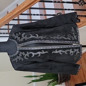 Linea by Louis Dell"Olio Suede & Leather Black Jacket